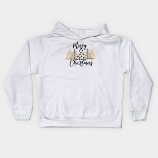 Merry Christmas golden black Kids Hoodie